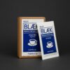 BLÆK specialty instant kávé Kolumbiából, 100% arabica világos pörköléssel, kék-fehér vintage csomagolásban