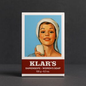 Klar női szappan 100g-os kiszerelésben, vintage stílusú csomagolásban