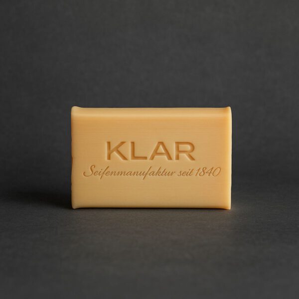 KLAR natúr citromfüves, aloe verás szilárdsampon szappan, 100g-os vintage stílusú darab, prémium minőségű természetes összetevőkkel, klasszikus formában.