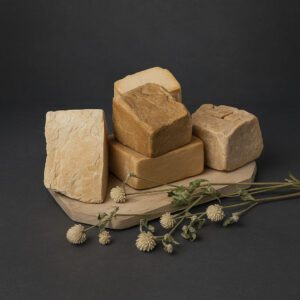 Vintage stílusú, repedezett, kézzel készült szappantömb az 1970-es évekből