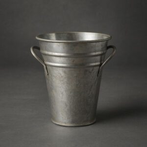 Horganyzott bádog váza vintage stílusban, 20 cm magas, fém dekorációs elem otthonra vagy kertbe